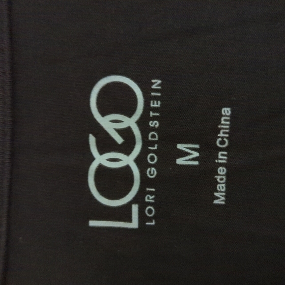 LOGO by Lori Goldstein Medium VNeck Boho Black Top Pockets Asymmetrical Boho - Picture 7 of 9